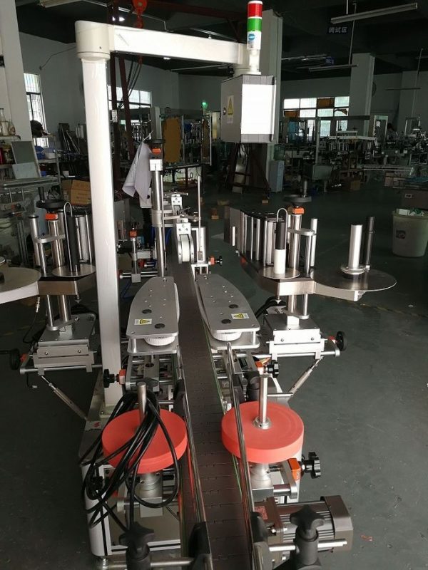 Mesin Label Stiker Sisih Ganda Otomatis Kanggo Botol Oval lan Flat Shampoo